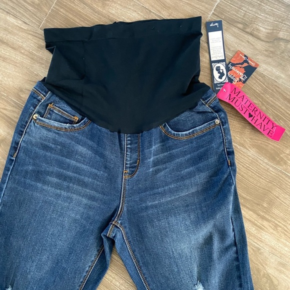 Indigo Poppy gray ankle skinny Maternity jeans - Picture 2 of 16